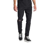 Gianni Kavanagh Men's Black Ripped Carrot Leg Jeans Jeans, Black,