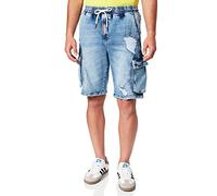 Gianni Kavanagh Men's Light Blue Ripped Cargo Shorts, M