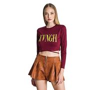 Gianni Kavanagh Women's Burgundy Lucifer Long Sleeve Tee T-Shirt, S