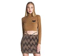 Gianni Kavanagh Womens Camel Rebirth Turtleneck Cardigan Sweater, Camel, S