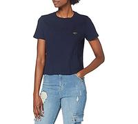Gianni Kavanagh Women's Navy Blue Core Short Sleeve Ribbed Tee Undershirt, XS