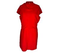 Gianni Versace Women's Preloved Draped Front-Slit Midi Dress in Red Viscose | Size: 46