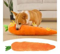 Giant 29.5'' Anxiety Relief Carrot Plush for Dogs - Squeaker Inside Interactive Chew Toy with Hypoallergenic Filling