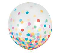Giant 36" Confetti Balloon Pink/White, Blue/White, Multicoloured Gender Reveal Birthday Party Decoration 1pcs Latex Balloons (Multicoloured)