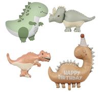 Giant 3D Dinosaur Balloon,4 Pack Cute Self Standing Dino Aluminium Foil Birthday Balloons