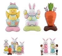 Giant 3D Standing Bunny Balloon Self-Supporting Festive Cheer, Happy Easter Balloon Large Bunny Egg Standing Balloons, Cute Bunny Carrot Easter Balloons for Party Decoration 3PCS (B)
