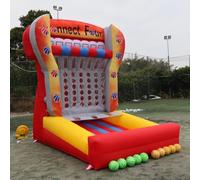 Giant 4 in a Row Connect Inflatable Connect 4 Basketball Game with Blower+20 Balls, Inflatable Carnival Games for Party, Lawn Games, School Events