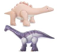 Giant 44 Inch 3D Dinosaur Balloons for Dinosaur Birthday Decorations | Standing Pink Stegosaurus & Purple Brachiosaurus create a fun backdrop for Jurassic theme parties by LILYZHENG