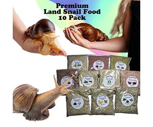 Giant African Land Snail Food, The Ultimate pack, 10 x 30g pack, aslo great for millipedes and hermit crabs