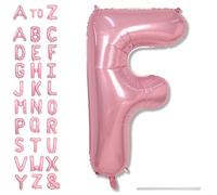 Giant Alphabet F Foil Letter Balloon, Pastel Pink Inflatable Word Balloons F Letter Birthday Decor, 40 Inch Baby Pink A-Z Custom Alphabet Balloons for Girls Baby Shower Party Decoration Supplies
