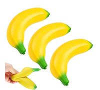 Giant Banana Squishy Set ,3 Realistic Soft Fruit Squeeze Toys (18cm), Large Sensory Fidget Items for Office, Home and Relaxation