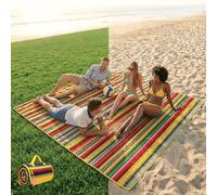 Giant Beach Towel - Authentic Mexican Striped Blanket for Outdoor Activities or Home Decor - 100% Cotton - Super Large Size XL 50x80 inch = 120x200 cm