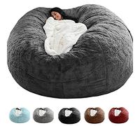 Giant Bean Bag Chair, 5ft/6ft/7ft Adult Beanbag Chair Cover, made of Comfy Fur for an Oversized, Fluffy Lazy Sofa in your Bedroom or Living Room - No Filler Included!