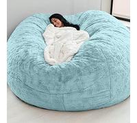 Giant Bean Bag Chair, 5ft/6ft/7ft Adult Beanbag Chair Cover, made of Comfy Fur for an Oversized, Fluffy Lazy Sofa in your Bedroom or Living Room - No Filler Included!