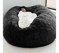 Giant Bean Bag Chair, 5ft/6ft/7ft Adult Beanbag Chair Cover, made of Comfy Fur for an Oversized, Fluffy Lazy Sofa in your Bedroom or Living Room - No Filler Included!