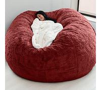 Giant Bean Bag Chair, 5ft/6ft/7ft Adult Beanbag Chair Cover, made of Comfy Fur for an Oversized, Fluffy Lazy Sofa in your Bedroom or Living Room - No Filler Included!