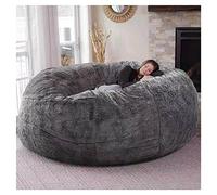 Giant Bean Bag Chair No Filler Faux Fur Lazy Sofa Cover Large Lounger Washable Jumbo BeanBag Giant Memory Foam Furniture