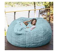 Giant Bean Bag Chair No Filler Faux Fur Lazy Sofa Cover Large Lounger Washable Jumbo BeanBag Giant Memory Foam Furniture