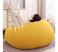 Giant Bean Bag Pouf with Pocket, Comfortable Accent Chair for Living Room, Bedroom & Office, Filled Indoor Pouf, Stylish Lounge Seat, Cozy Furniture Solution