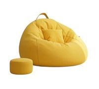 Giant Bean Bag Pouf with Pocket, Comfortable Indoor Accent Chair, Filled Lounge Chair for Living Room, Bedroom, Office - Cozy Pouf Poire Format