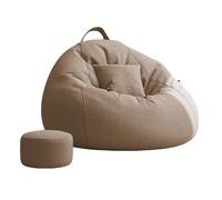 Giant Bean Bag Pouf with Pocket, Stylish Indoor Accent Chair, Cozy Lounge Seat for Living Room, Bedroom & Office, Comfortable Filled Pouf Furniture