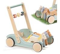 Giant bean Wooden Baby Walker for Boys and Girls, Galloping Ponies Push and Pull Learning Activity Walker, Baby Push Walker Toys Develops Motor Skills & Stimulates Creativity