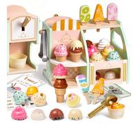 Giant bean Wooden Ice Cream Play Set, with Drop-Down Dispenser