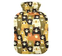 Giant Bear Faces Hot Water Bottles with Soft Cover, 2L Water Bags for Menstrual Cramps