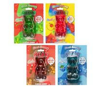 Giant Bear Flavoured Gummy Jelly Candy, Soft & Chewy Treats, Pack of 2 or 4, Cola, Raspberry, Tropical, Watermelon Flavours (Pack of 4 Gummy, All Flavours)