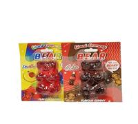 Giant Bear Flavoured Gummy Jelly Candy, Soft & Chewy Treats, Pack of 2 or 4, Cola, Raspberry, Tropical, Watermelon Flavours (Pack of 2 Gummy, Cola & Tropical)