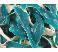 Giant Blue Dolphins 1kg Sweet Pouch - Fruit flavour jelly shaped Dolphin Sweets - Gluten Free - Approx 25 x Giant Sweets
