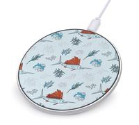 Giant Bluefin Tuna Fishes Fast Portable Charger Round Phone Charging Pad 10W for Travel Work