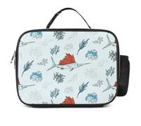 Giant Bluefin Tuna Fishes Insulated Lunch Bag Adults Portable Picnic Tote Bag with Detachable Handle