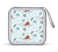 Giant Bluefin Tuna Fishes Portable CD Case Holder 48 Capacity Travel DVD Storage Boxs Wallet Bag