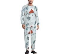 Giant Bluefin Tuna Fishes Soft Mens Pyjamas Set Loungewear Long Sleeve Round Neck Tops And Pants