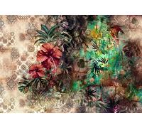 Giant Botanical Floral Photo Wallpaper - Indian Design Mural for Living Room