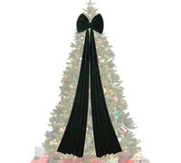 Giant Bow for Christmas Tree | 200 cm Seasonal Decorations, Large Velvet Bow for Tree Top Rustic Christmas Decor | for Home Wall Fireplace Porch Office Party