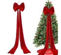 Giant Bow for Christmas Tree, Large Reusable Ornament - Christmas Bow for Decorating the Tree Topper | For Indoor Home Door Front Stairs Background Holiday Autumn