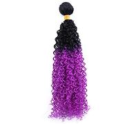 Giant Braids Black To Blue Two Tone Ombre Kinky Curly Hair Weave 100G/Piece Synthetic Hair Extensions-T1B-Purple_20Inch 1Piece