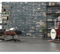 Black brick wallpaper mural rustic effect full photo wall backdrop decor