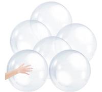 giant bubble ball, 6Pcs Inflatable Clear Ball 16 Inches PVC Beach Bright Water Balloon Clear Pool Beach Party