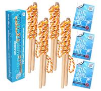 Giant Bubble Wand, Big Bubble Wand, Huge Rope, 4 Pack Giant Bubble Wooden Wands & 384 Ounces Bubble Mix Concentrate Refill, Party Outdoor Summer Toys Activities for Kids Boys and Girls Kit