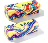Giant Butter Squishy 2026 New 14oz TPR Butter and Cheese Squishy Soft Squeeze Stress Balls for Stress Relief Anxiety Sensory Gifts for Adults Anxiety Relief Party Favors (4oz 2pcs)