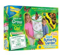 Giant Butterfly Garden ILP01070: Deluxe Caterpillar-to-Butterfly Growing Set with 45cm Viewing Cylinder & 4 Life Cycle Figurines