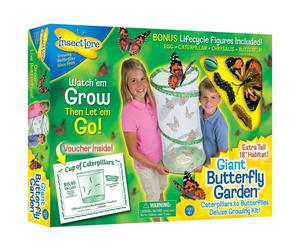 Giant Butterfly Garden ILP01070: Deluxe Caterpillar-to-Butterfly Growing Set with 45cm Viewing Cylinder & 4 Life Cycle Figurines