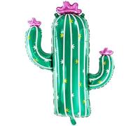 Giant Cactus Foil Balloon, 60 x 82 cm, Green and Pink, Party Decoration