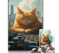 Giant Cat 1000 Piece Jigsaw Puzzles for Teenagers Gifts,Help The Brain Exercise Addictive Toys to Cultivate Patience Suitable for Couples (38x26cm)