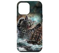 Giant Cat as Kraken Sea Monster Ambush a War Ship in Ocean Case for iPhone 14 Plus