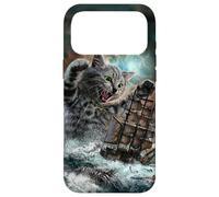 Giant Cat as Kraken Sea Monster Ambush a War Ship in Ocean Case for iPhone 17 Pro Max