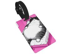 Giant cat Luggage Tags for Suitcases - Durable PVC ID Tags with Detachable Straps for Travel, Backpack, Golf Bag, Anti-Loss